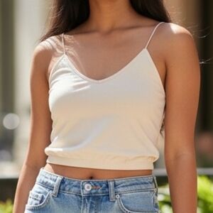 Free People Cream Intimately Crop Top